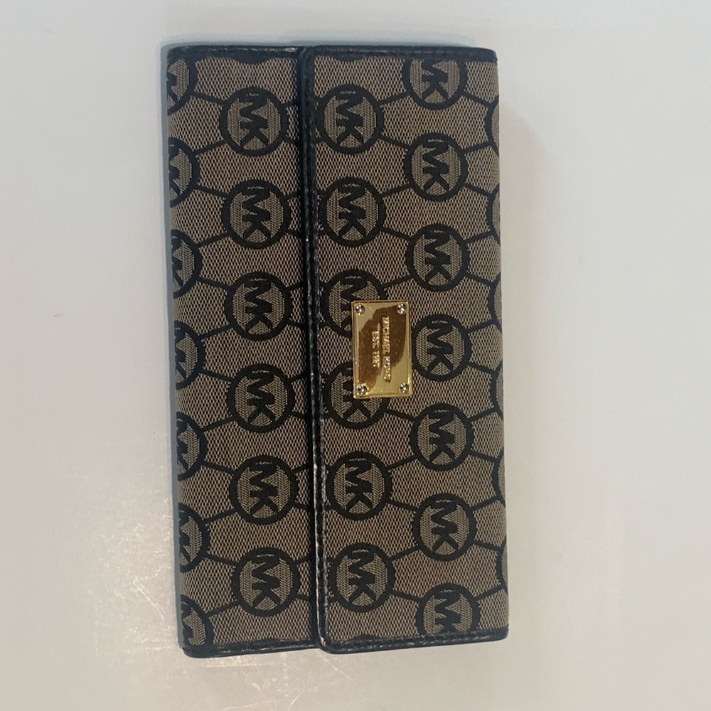 Michael Kors Classic Logo Trifold Canvas Wallet